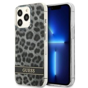 Aizmugurējais vāciņš Guess  Guess GUHCP13LHSLEOK iPhone 13 Pro / 13 6.1" grey/grey hardcase Leopard 