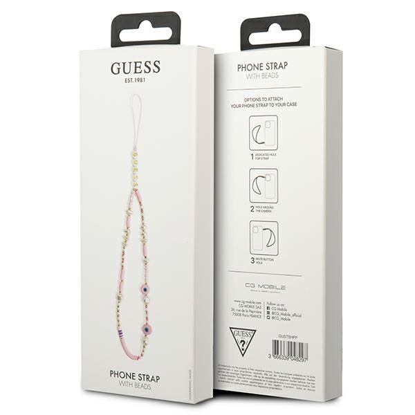 Muu Guess Guess pendant GUSTSHPP Phone Strap pink/pink Beads Shell