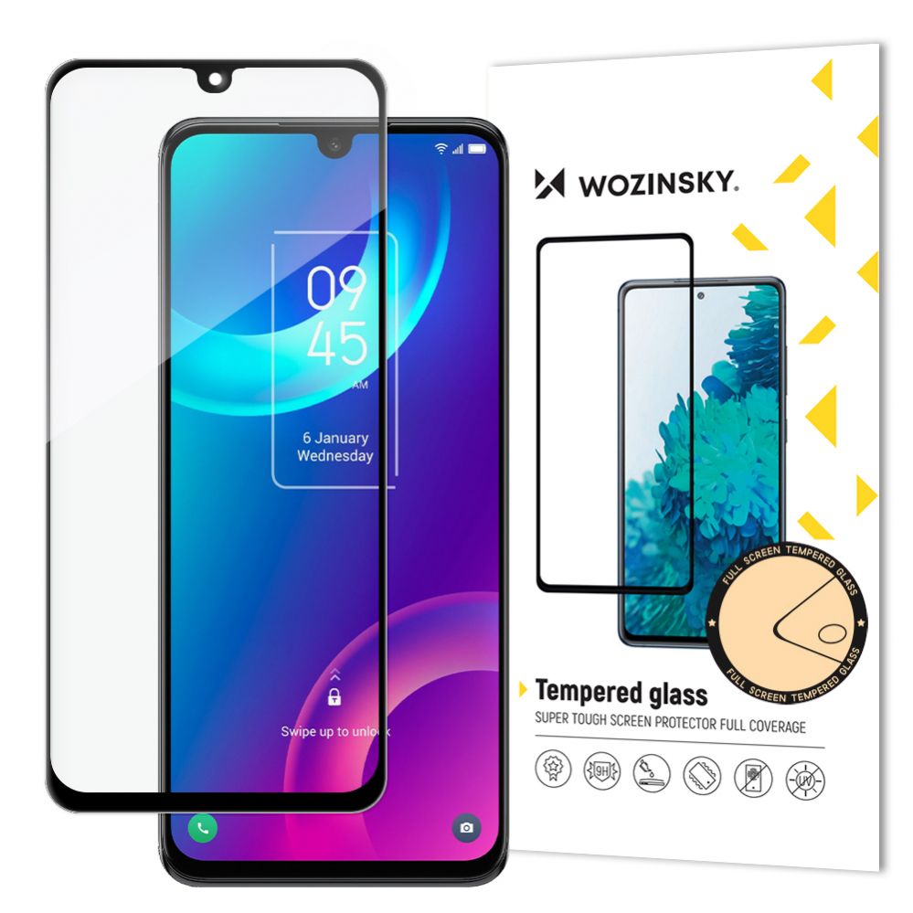 Tagakaaned Wozinsky Wozinsky Super Durable Full Glue Tempered Glass Full Screen With Frame Case Friendly TCL 30 5G Black