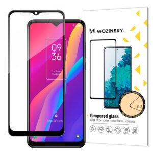 Nugarėlės dėklai Wozinsky  Wozinsky super tough Full Glue tempered glass full screen with Case Friendly TCL 30E black frame 
