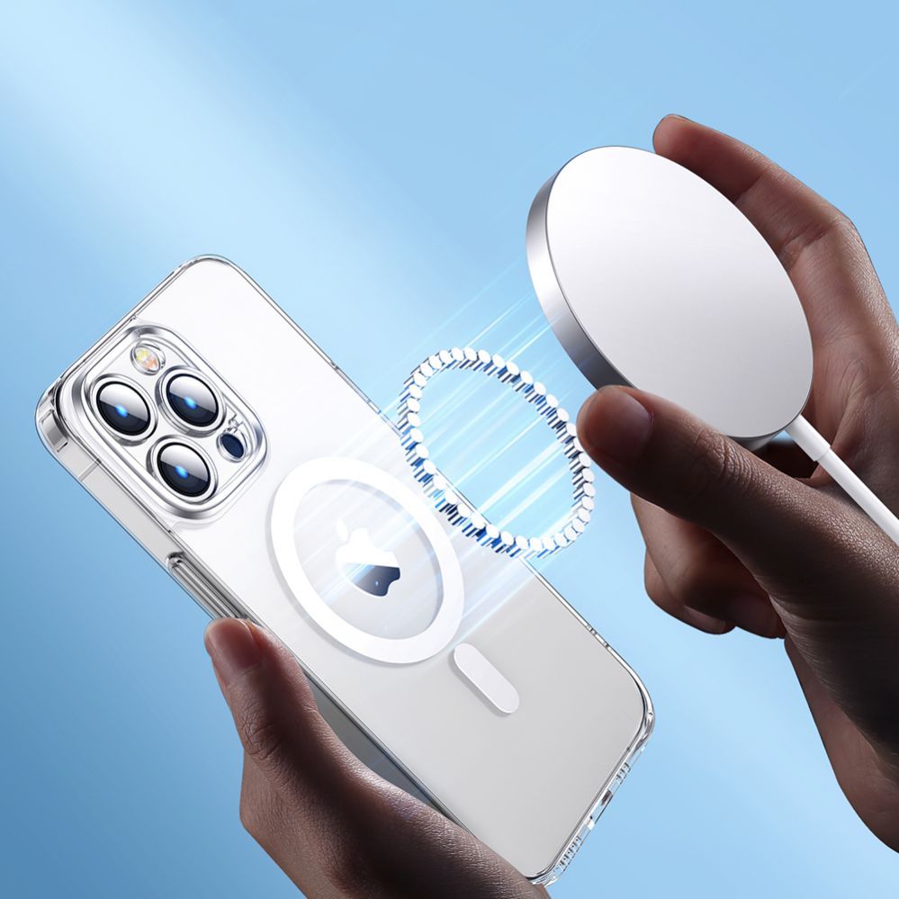 Tagakaaned Joyroom Joyroom 14D Magnetic Case Magnetic Case for iPhone 14 Plus Compatible with MagSafe transparent (JR-14D7)