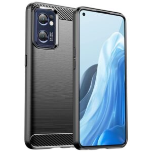 Nugarėlės dėklai Hurtel  Carbon Case for Realme Narzo 50 5G flexible silicone carbon cover black 