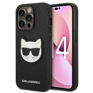 Aizmugurējais vāciņš Karl Lagerfeld  Karl Lagerfeld KLHCP14XSAPCHK iPhone 14 Pro Max 6,7" hardcase czarny/black Saffiano Choupette Head Patch 