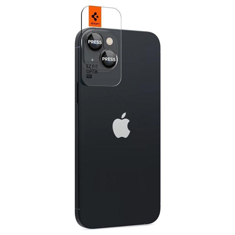 Kaitseklaasid Spigen Spigen Glas.tR EZ Fit Optik Camera Protector for iPhone 14 / Plus / 15 / Plus - Black 2 pcs.