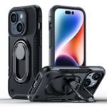 Aizmugurējais vāciņš Joyroom  Joyroom Dual Hinge case for iPhone 14 Plus armored case with a stand and a ring holder black 