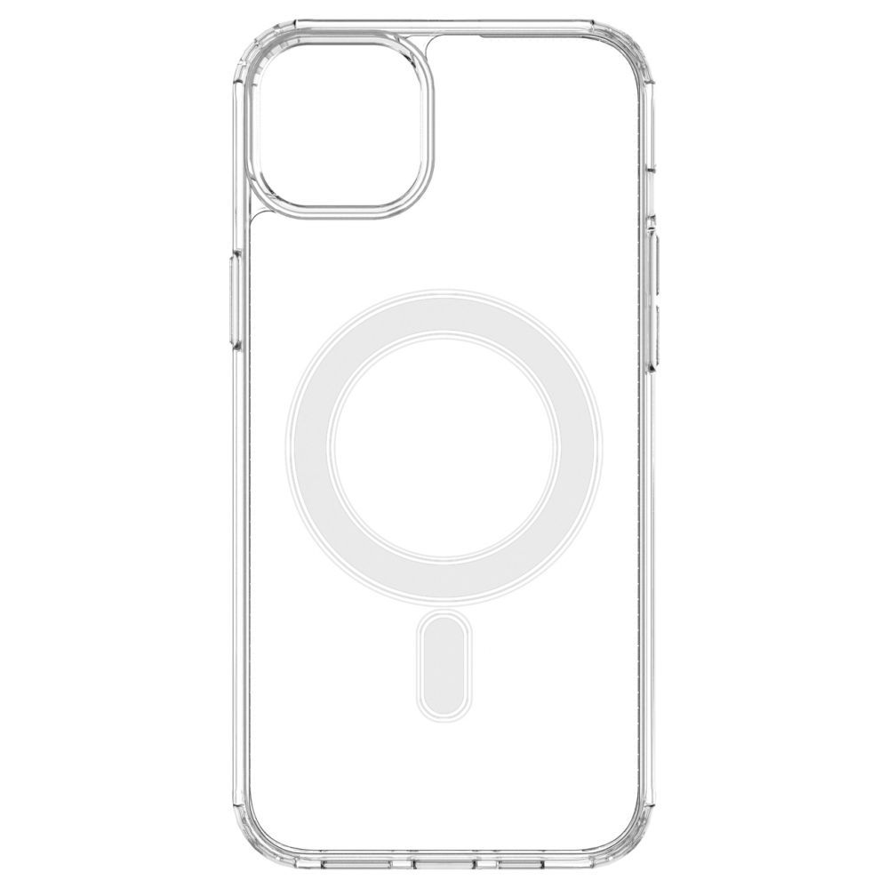 Tagakaaned Hurtel - Clear Magnetic Case with MagSafe for iPhone 14 Plus with silver ring - transparent