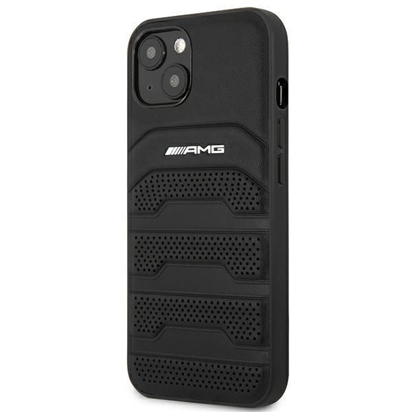 Tagakaaned Mercedes-Benz AMG AMHCP14MGSEBK iPhone 14 Plus 6,7 "black / black hardcase Leather Debossed Lines