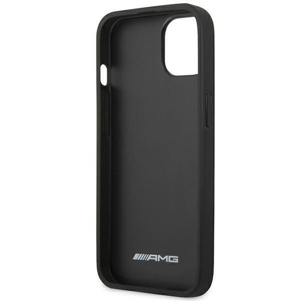 Tagakaaned Mercedes-Benz AMG AMHCP14MGSEBK iPhone 14 Plus 6,7 "black / black hardcase Leather Debossed Lines