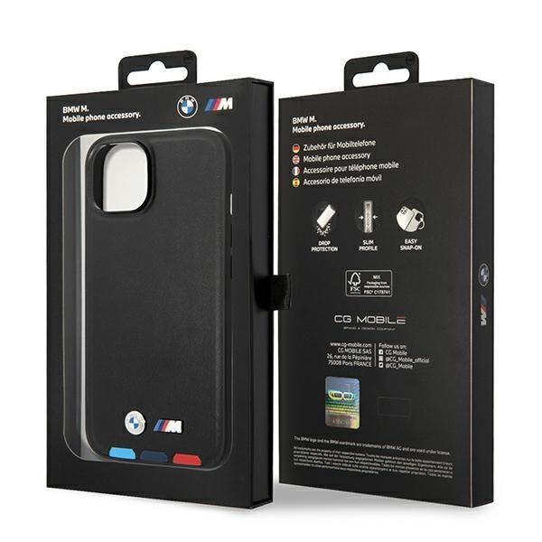 Tagakaaned BMW Case BMW BMHCP14M22PTDK iPhone 14 Plus 6.7 "black / black Leather Stamp Tricolor