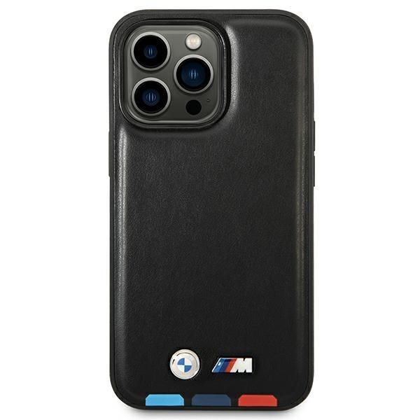 Tagakaaned BMW Case BMW BMHMP14L22PTDK iPhone 14 Pro 6.1 "black / black Leather Stamp Tricolor Magsafe