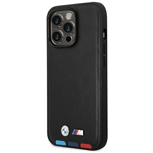 Tagakaaned BMW Case BMW BMHMP14L22PTDK iPhone 14 Pro 6.1 "black / black Leather Stamp Tricolor Magsafe