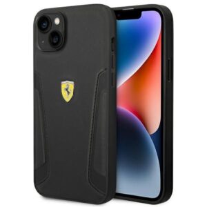Aizmugurējais vāciņš Ferrari  Ferrari FEHCP14MRBUK iPhone 14 Plus 6.7" black/black hardcase Leather Stamp Sides