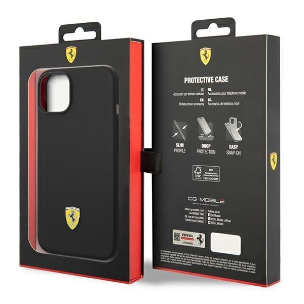 Tagakaaned Ferrari Ferrari FEHCP14SSIBBK iPhone 14 6.1" black/black hardcase Silicone Metal Logo
