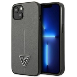 Nugarėlės dėklai Guess  Guess GUHCP14SPSATLG iPhone 14 6.1 "silver / silver hardcase SaffianoTriangle Logo