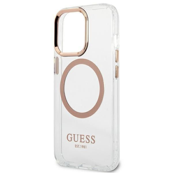 Tagakaaned Guess Guess GUHMP13XHTRMD iPhone 13 Pro Max 6.7 "gold / gold hard case Metal Outline Magsafe