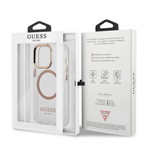 Tagakaaned Guess Guess GUHMP13XHTRMD iPhone 13 Pro Max 6.7 "gold / gold hard case Metal Outline Magsafe