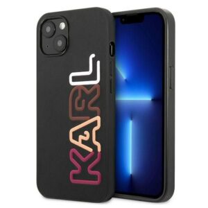 Aizmugurējais vāciņš Karl Lagerfeld  Karl Lagerfeld Multipink Brand iPhone 13 Case - Black 