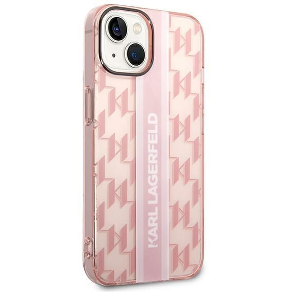 Back panel cover Karl Lagerfeld Karl Lagerfeld KLHCP14MHKLSPCP iPhone 14 Plus 6.7 "hardcase pink / pink Mono Vertical Stripe