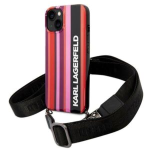 Aizmugurējais vāciņš Karl Lagerfeld  Karl Lagerfeld KLHCP14SSTSTP iPhone 14 6.1 "hardcase pink / pink Color Stripes Strap 
