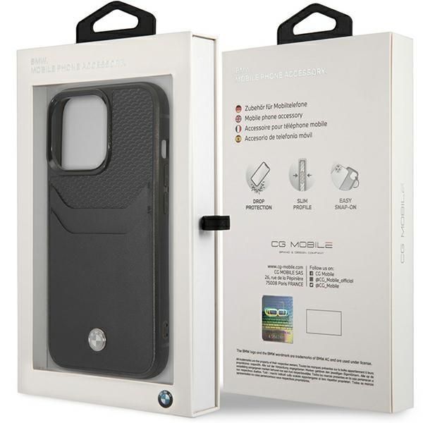 Tagakaaned BMW Case BMW BMHCP14L22RSEPK iPhone 14 Pro 6.1" black/black Leather Card Slot