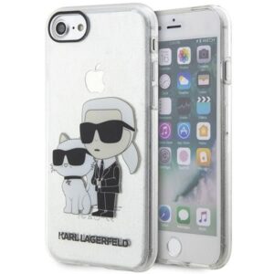 Aizmugurējais vāciņš Karl Lagerfeld  Karl Lagerfeld KLHCI8HNKCTGT iPhone 7/8/ SE 2020 / SE 2022 transparent hardcase Gliter Karl&Choupette 