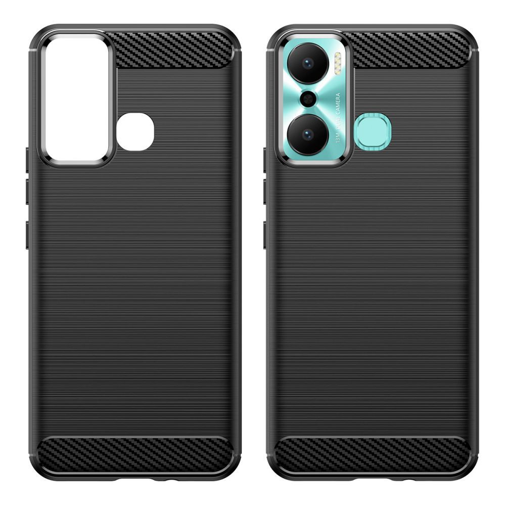 Back panel cover Hurtel Carbon Case case for Infinix Hot 20 Play flexible silicone carbon cover black
