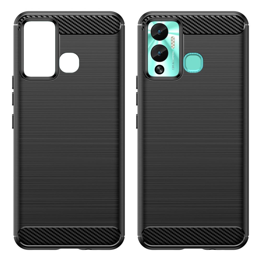 Tagakaaned Hurtel Carbon Case case for Infinix Hot 12 Play NFC / Hot 12 Play flexible silicone carbon cover black
