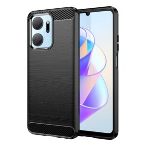 Nugarėlės dėklai Hurtel  Carbon Case case for Honor Play 40 Plus / Honor X7a flexible silicone carbon cover black 
