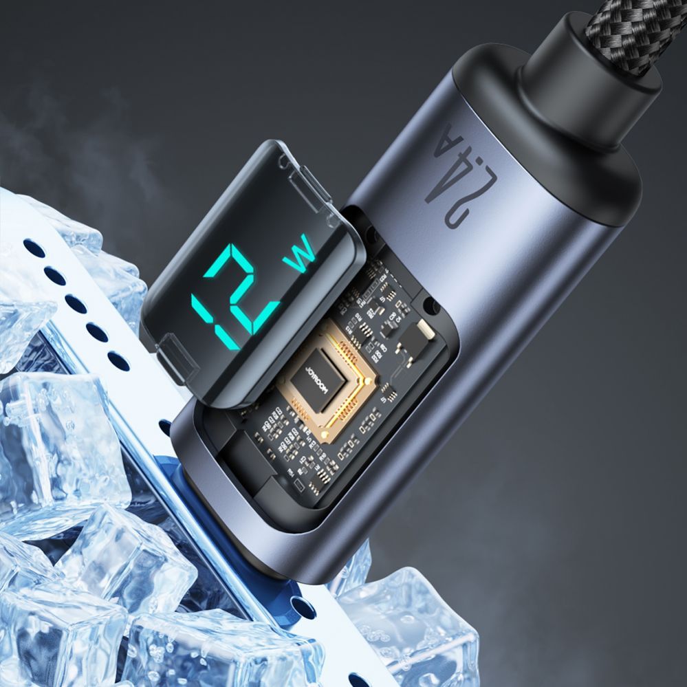 Cable Joyroom Joyroom Prism Series A16 Lightning / USB-A Cable 2.4A 1.2m with LED Display - Black