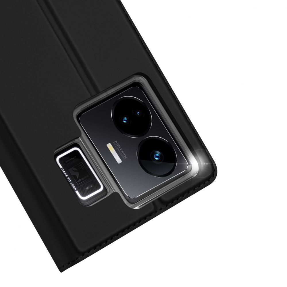 Tagakaaned Dux Ducis Dux Ducis Skin Pro Case For Realme GT Neo 5 / Realme GT3 Flip Cover Card Wallet Stand Black