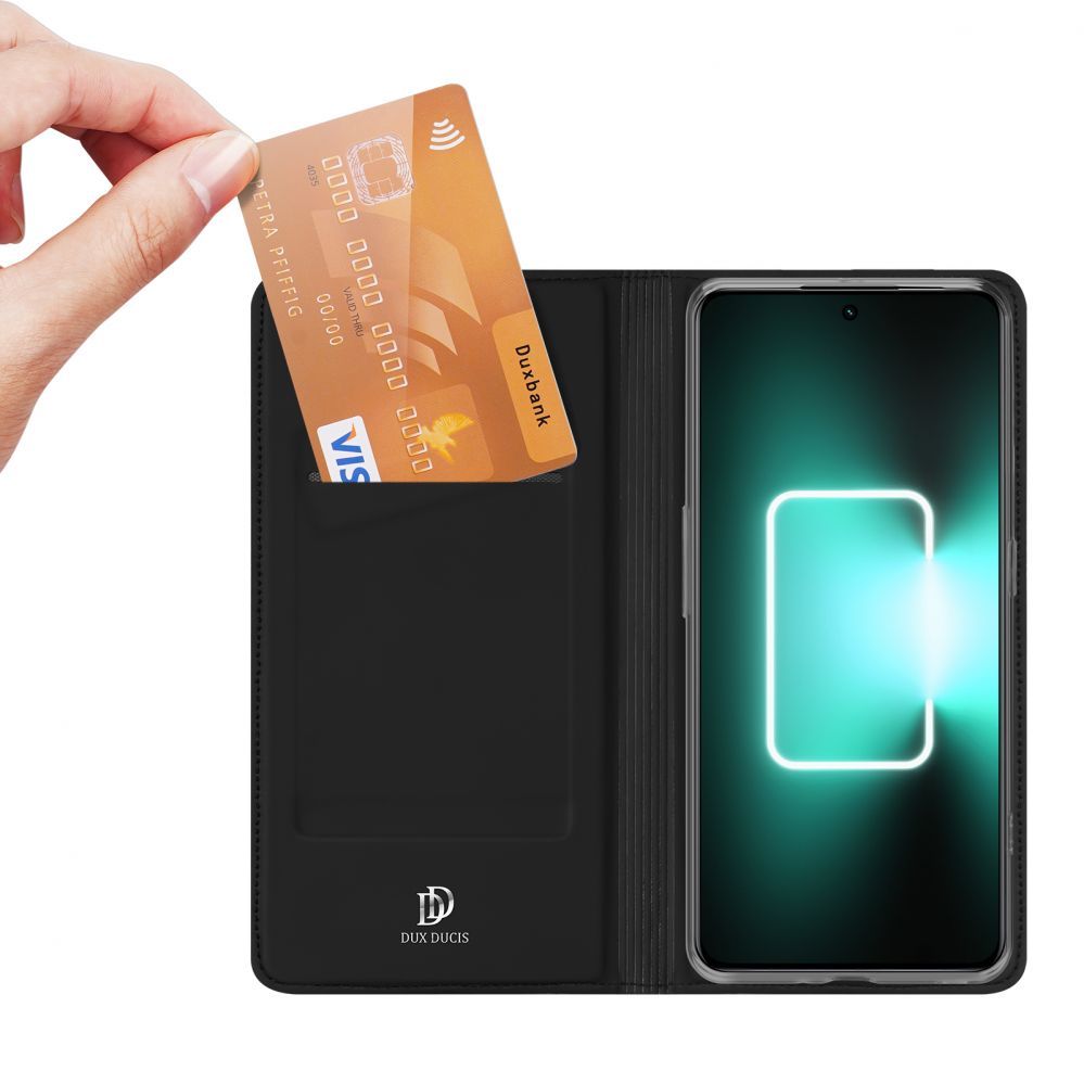 Tagakaaned Dux Ducis Dux Ducis Skin Pro Case For Realme GT Neo 5 / Realme GT3 Flip Cover Card Wallet Stand Black
