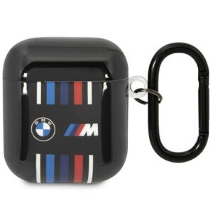 Nugarėlės dėklai BMW  BMW BMA222SWTK AirPods 1/2 cover black/black Multiple Colored Lines 