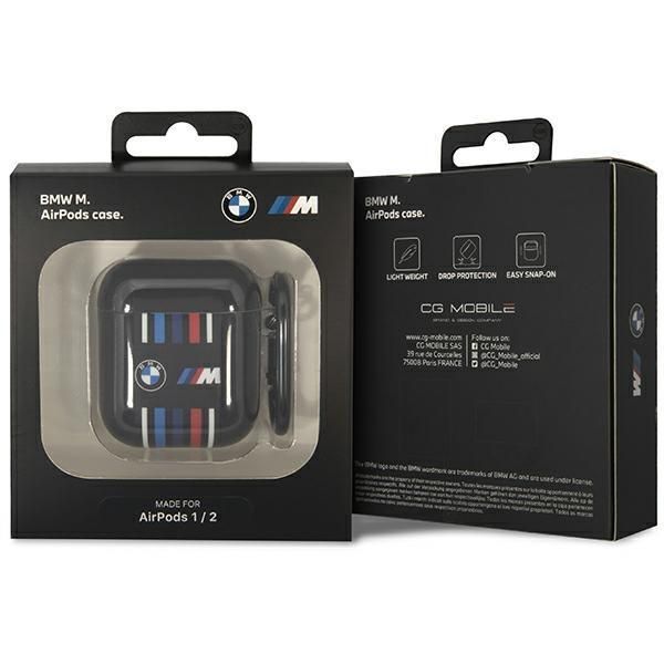 Back panel cover BMW BMW BMA222SWTK AirPods 1/2 cover black/black Multiple Colored Lines