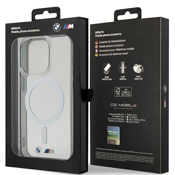 Tagakaaned BMW Case BMW BMHMP14LHCRS iPhone 14 Pro 6.1" transparent hardcase Silver Ring MagSafe