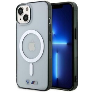 Aizmugurējais vāciņš BMW  BMW Silver Ring MagSafe case for iPhone 14 Plus - transparent 