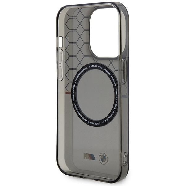Back panel cover BMW Case BMW BMHMP14XHGPK iPhone 14 Pro Max 6.7" grey/grey hardcase Pattern MagSafe