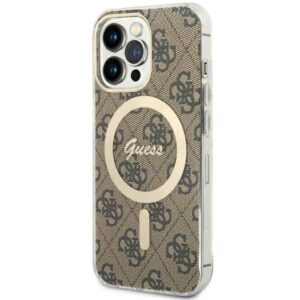 Nugarėlės dėklai Guess  Guess GUHMP13LH4STW iPhone 13 Pro / 13 6.1" brown/brown hardcase 4G MagSafe