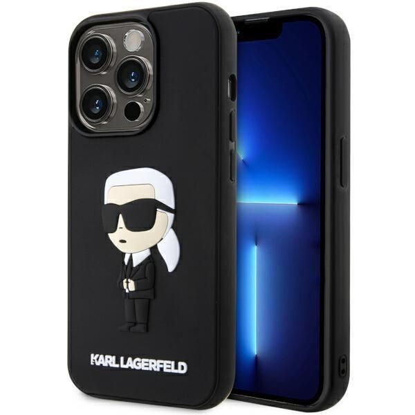Tagakaaned Karl Lagerfeld Karl Lagerfeld KLHCP14L3DRKINK iPhone 14 Pro 6.1" black/black hardcase Rubber Ikonik 3D