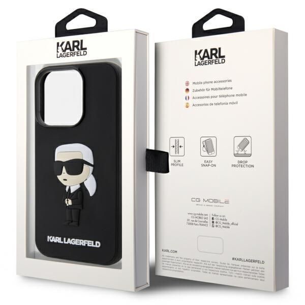 Tagakaaned Karl Lagerfeld Karl Lagerfeld KLHCP14L3DRKINK iPhone 14 Pro 6.1" black/black hardcase Rubber Ikonik 3D