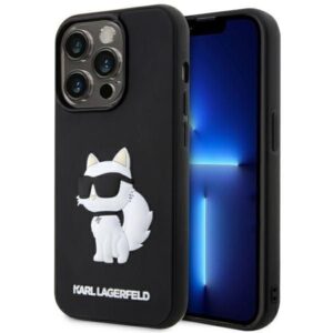 Aizmugurējais vāciņš Karl Lagerfeld  Karl Lagerfeld KLHCP14X3DRKHNK iPhone 14 Pro Max 6.7" black/black hardcase Rubber Choupette 3D 