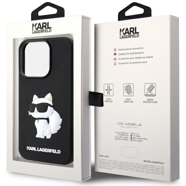 Tagakaaned Karl Lagerfeld Karl Lagerfeld KLHCP14X3DRKHNK iPhone 14 Pro Max 6.7" black/black hardcase Rubber Choupette 3D