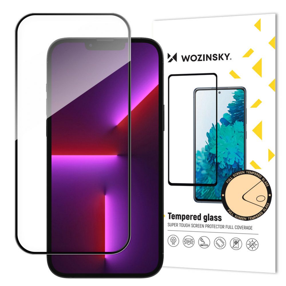Aizsargstikls Wozinsky Full Screen Tempered Glass with Frame Case Friendly Wozinsky Full Glue iPhone 15 Pro - Black