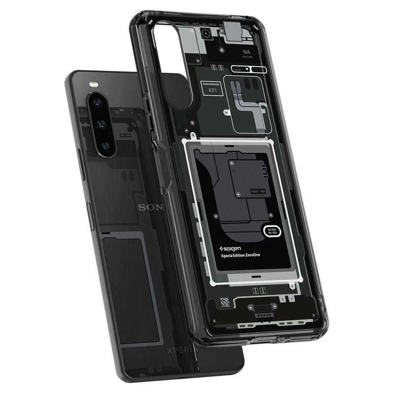 Back panel cover Spigen Spigen Ultra Hybrid Case for Sony Xperia 10 V - Dark Gray (Zero One Pattern)