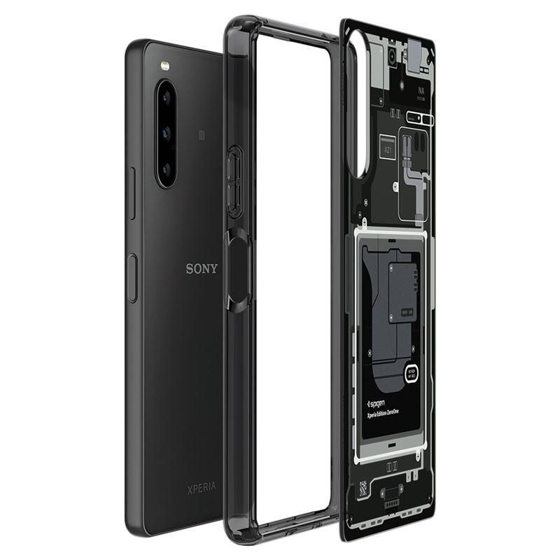 Back panel cover Spigen Spigen Ultra Hybrid Case for Sony Xperia 10 V - Dark Gray (Zero One Pattern)