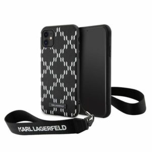 Aizmugurējais vāciņš Karl Lagerfeld  Karl Lagerfeld KLHCN61SAKLMBSK iPhone 11 / Xr 6.1" black/black hardcase Monogram Losange Saffiano 