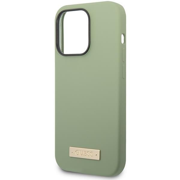 Tagakaaned Guess Guess Silicone Logo Plate MagSafe case for iPhone 14 Pro Max - green