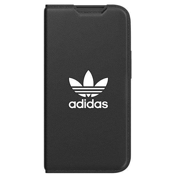 Back panel cover Adidas Adidas OR Booklet Case BASIC iPhone 14 Pro 6.1" black/black white 50182