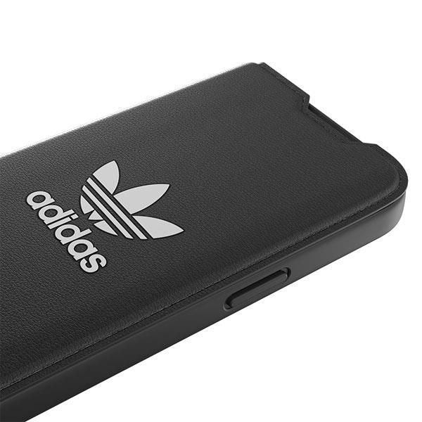 Back panel cover Adidas Adidas OR Booklet Case BASIC iPhone 14 Pro 6.1" black/black white 50182