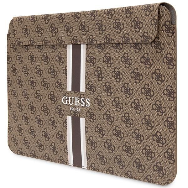 Tagakaaned Guess Guess 4G Printed Stripes cover for a 16" laptop - brown