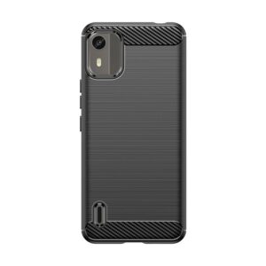 Nugarėlės dėklai Hurtel - Silicone Carbon Case for Nokia C12/Nokia C12 Pro/Nokia C12 Plus - black 